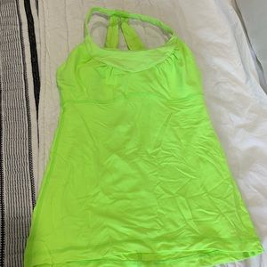 Neon green racer back lululemon tank